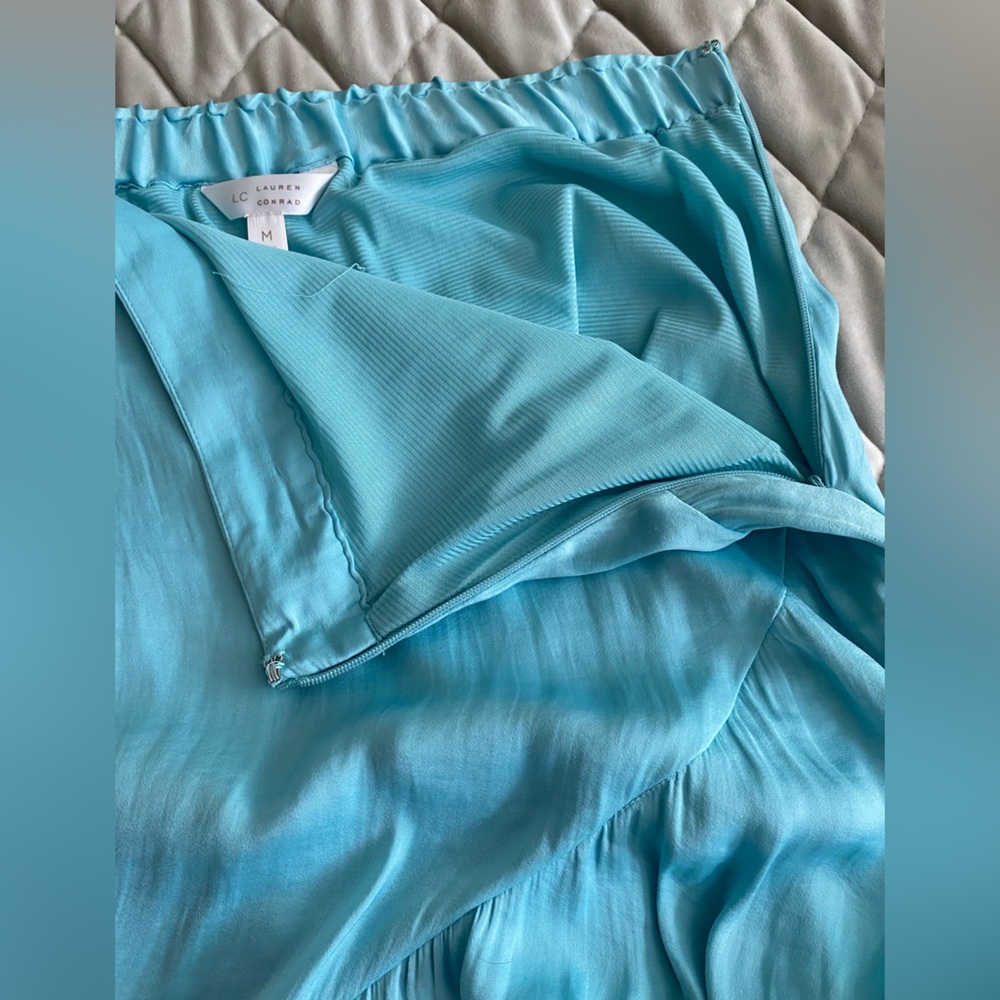 LC Lauren Conrad Asymmetrical Aqua Skirt - Picture 4 of 6